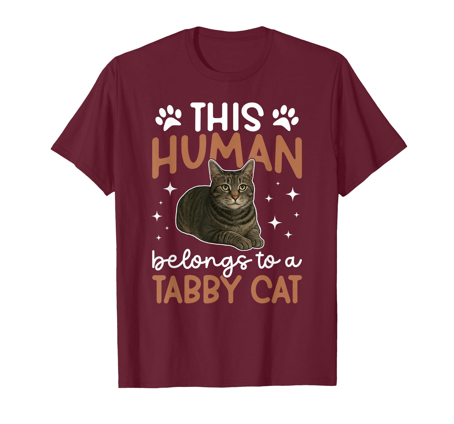 Human Belongs to Gray Tabby Cat Owner Grey Tabby Cat Lover T-Shirt