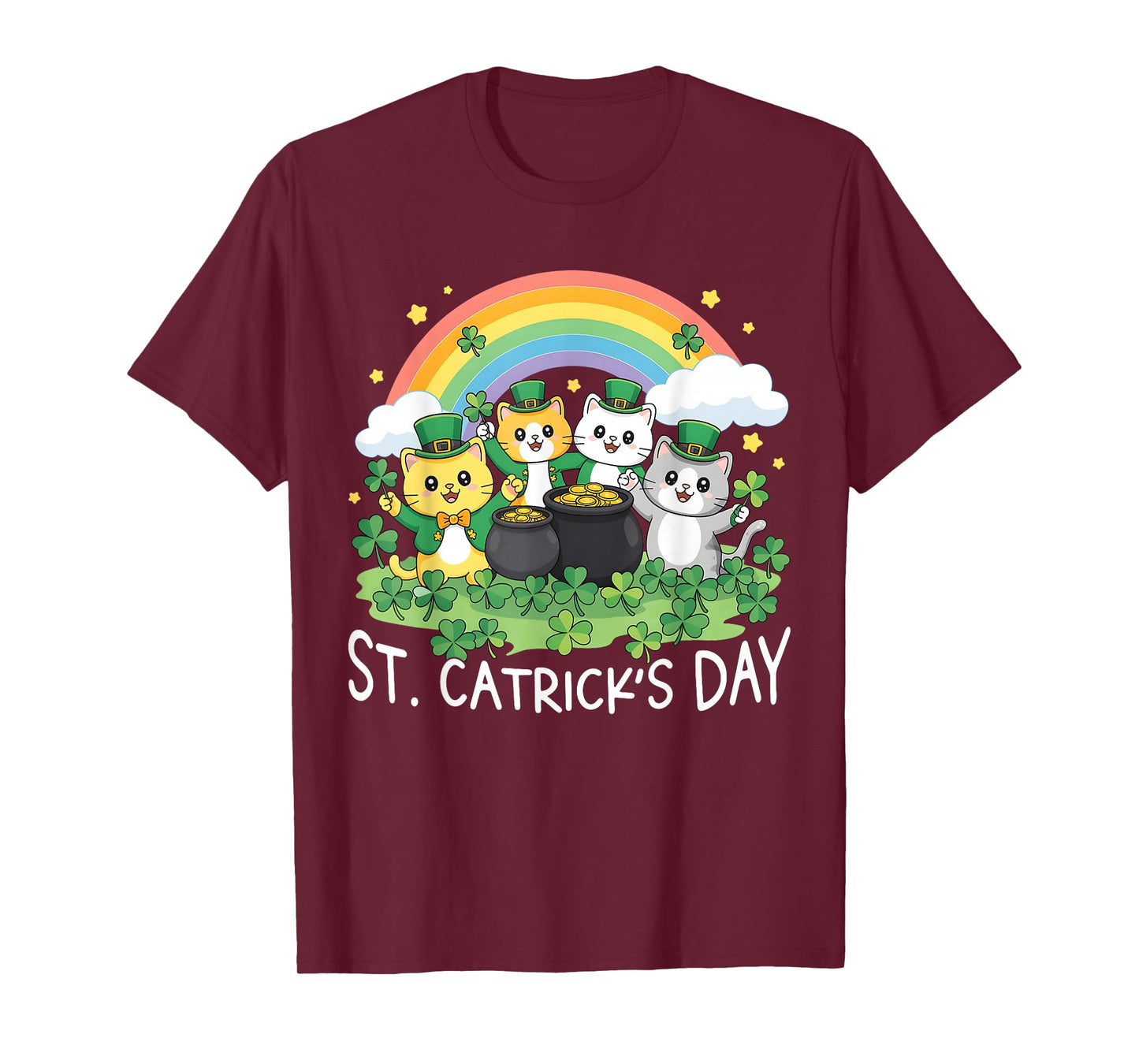 St Patricks Day Patricks Funny Cats Saint Pattys Boy Girl T-Shirt
