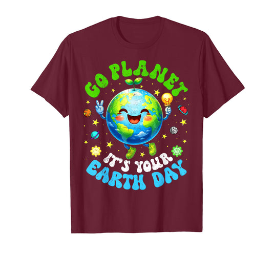 Go Planet Its Your Earth Day Environment Peace Sign Boy Girl T-Shirt