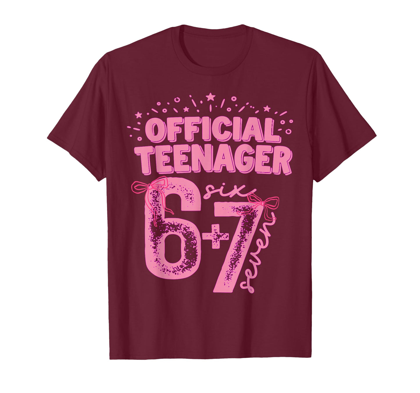 13th Birthday Girls Official Teenager Pink Coquette Bow 67 T-Shirt