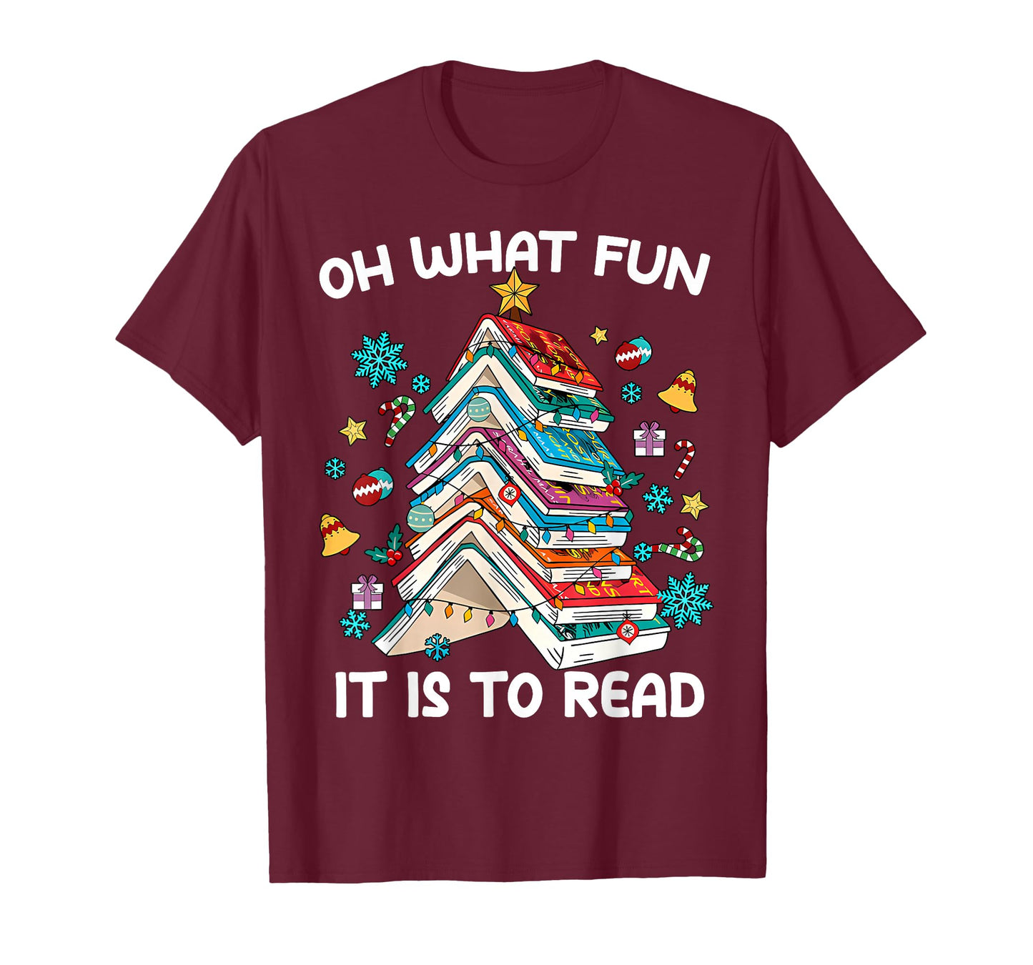 Oh What Fun It is to Read Book Tree Lights for Everyone T-Shirt