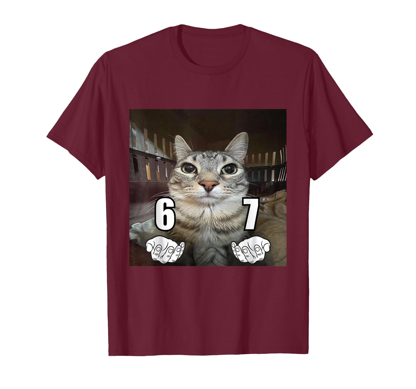 67 Meme Funny Cat Six Seven Meme 6 7 T-Shirt
