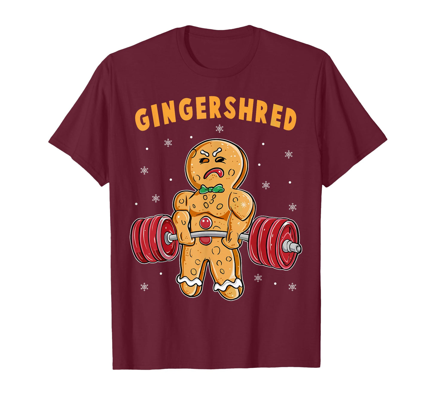 Gingershred Funny Gingerbread Man Gym Bodybuilding Christmas T-Shirt