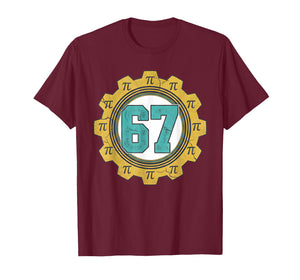Vintage 6 7 Number 67 Pi Day for Math Science Teacher T-Shirt
