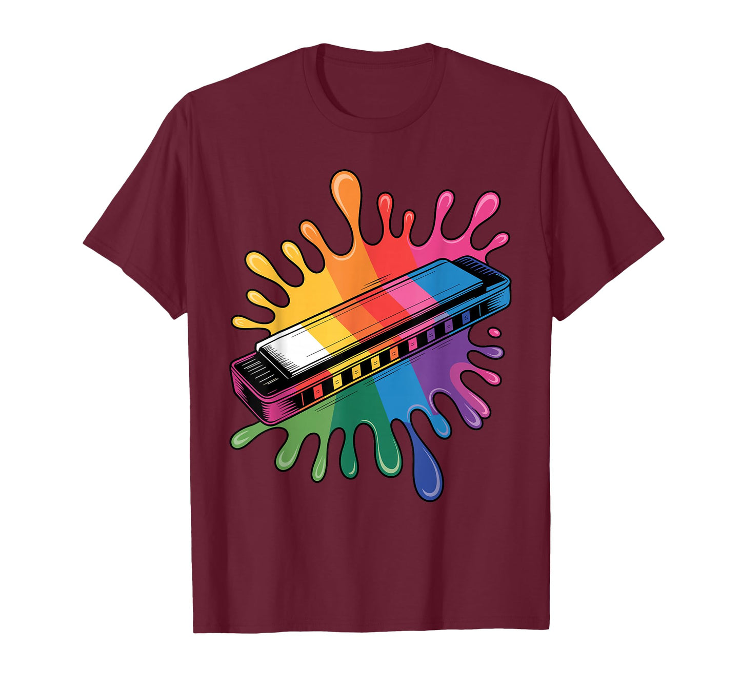 Funny Harmonica Art for Men Women Music Player Harmonicist T-Shirt