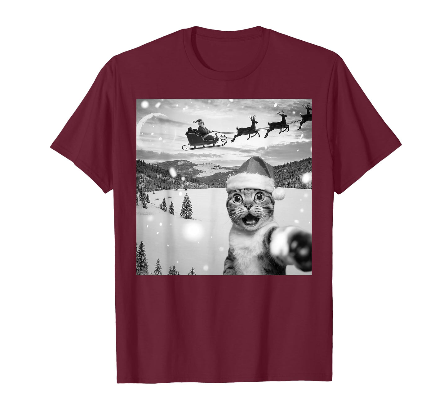 Cat Selfie with Santa T-Shirt