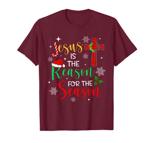 Jesus is The Reason for The Season Christmas Xmas Candy Cane T-Shirt