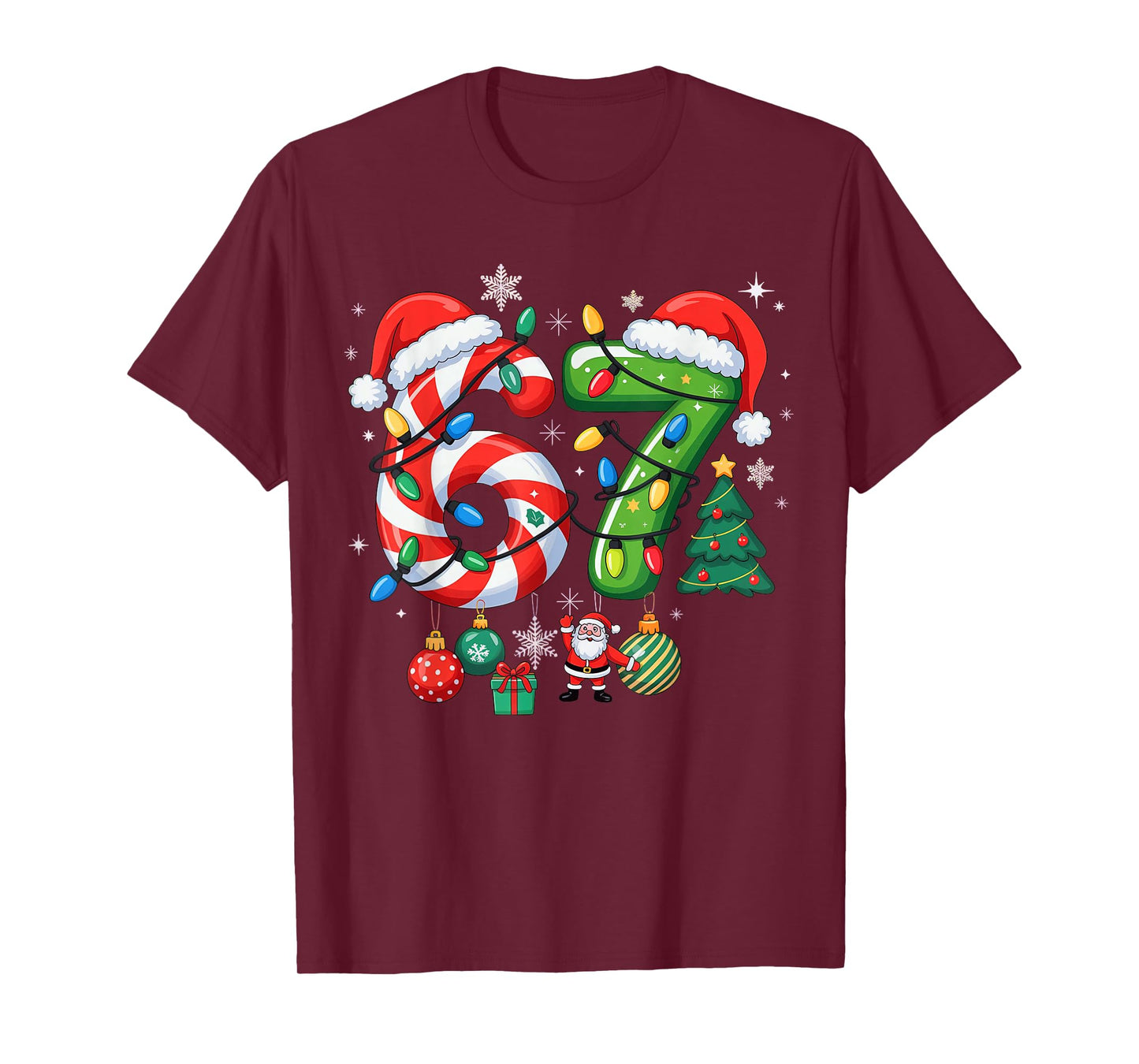 Meme 6 7 Christmas Matching Outfit Six Seven Trendy T-Shirt