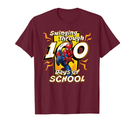 Marvel Super Heroes Spider-Man 100 Days of School 100th Day T-Shirt