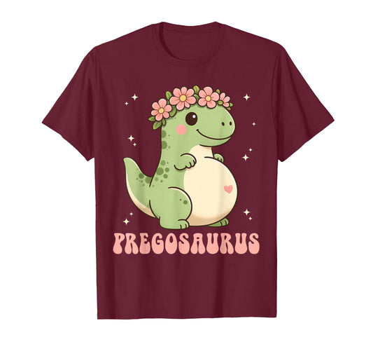 Pregosaurus Cute Mommy Dinosaur Pregnancy Announcement Mama T-Shirt