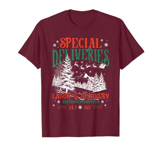 Special Deliveries Labor and Delivery Christmas for Nurses T-Shirt
