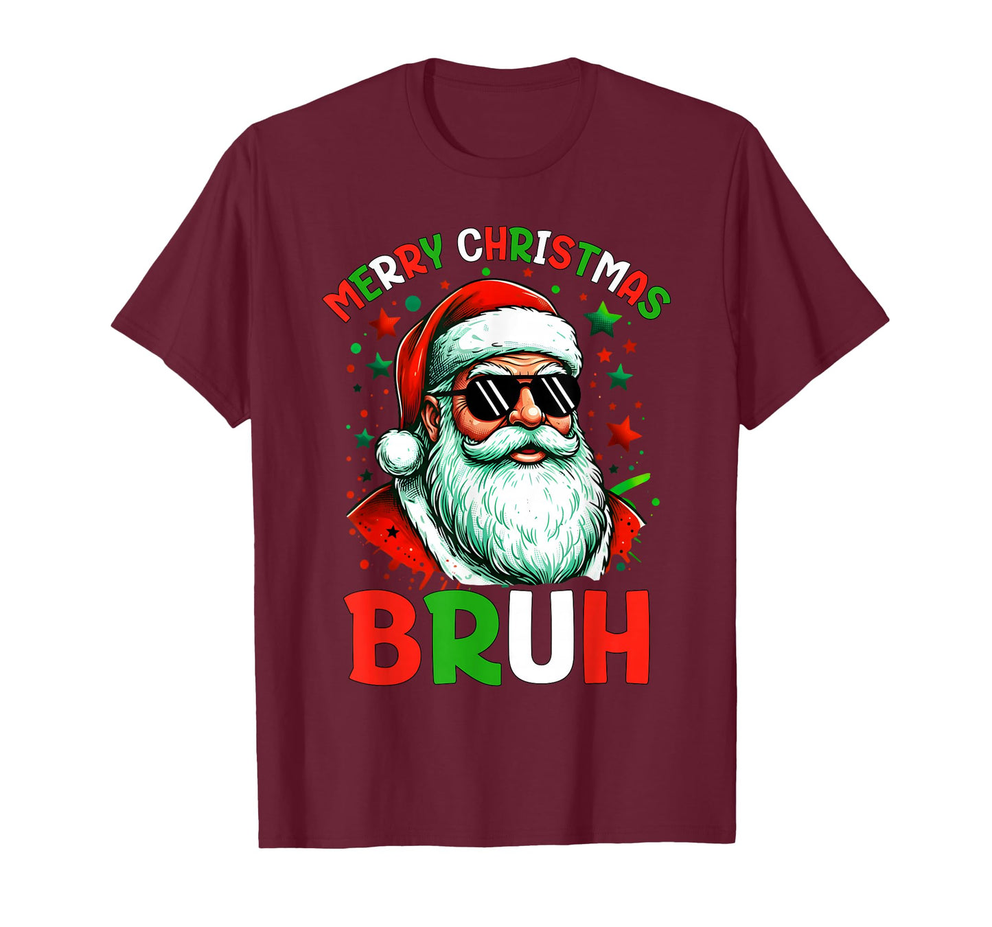 Bruh Christmas Teens Boys Kids Christmas Santa Cluas T-Shirt
