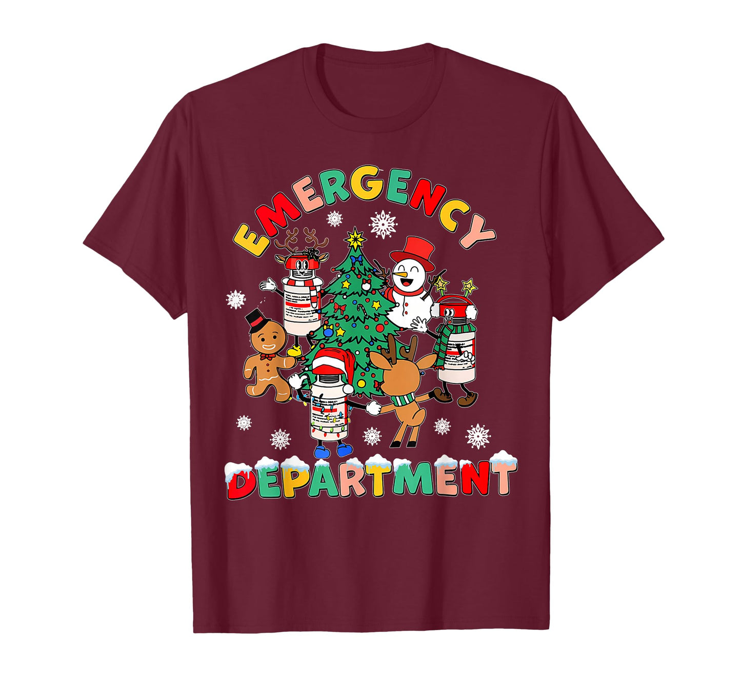 Emergency Department Christmas Santa ER Crew Nurse T-Shirt