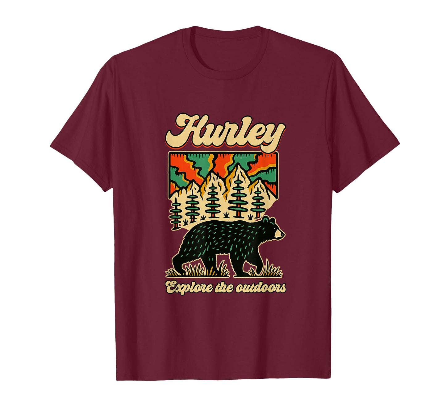 Hurley Virginia Outdoors Black Bear in The Mountains Retro T-Shirt