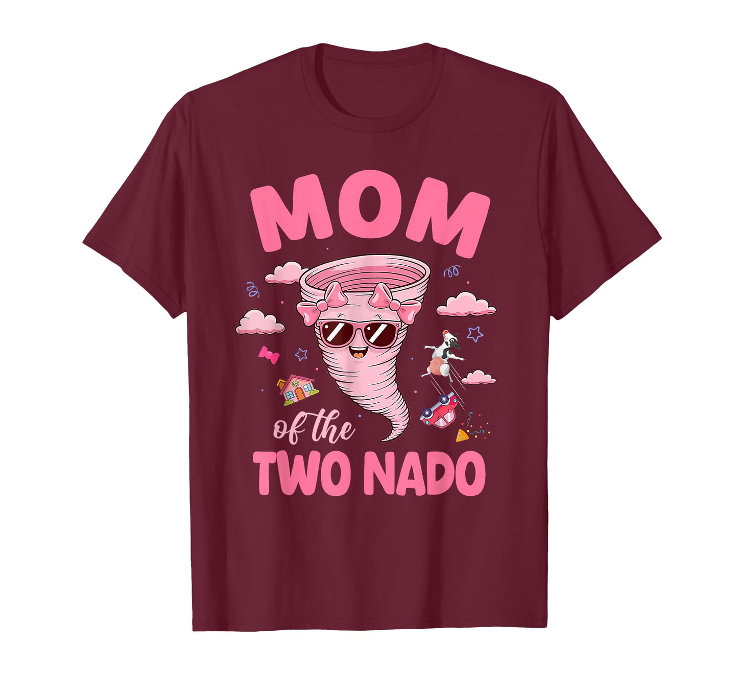 Mom of The Two-nado Tornado Theme 2nd Birthday Party T-Shirt