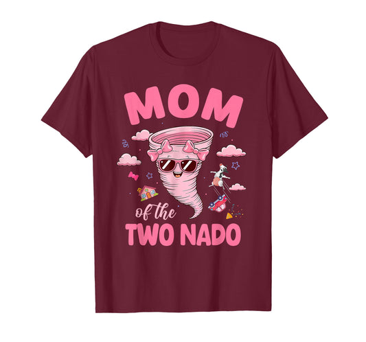 Mom of The Two-nado Tornado Theme 2nd Birthday Party T-Shirt