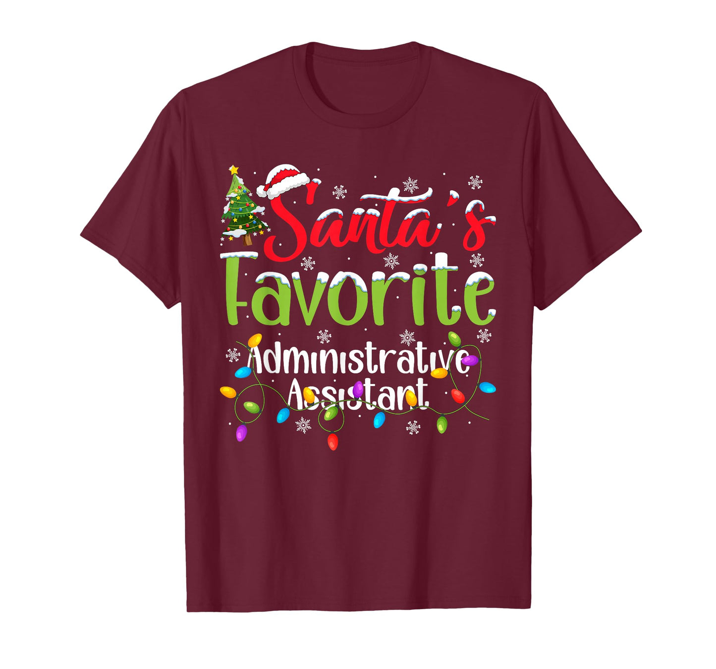Santa Favorite Administrative Assistant Christmas Light Xmas T-Shirt