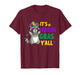 It's Mardi Gras Y'all Raccoon Jester Hat Beads Trash Panda T-Shirt