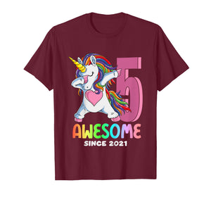 5th Birthday Girl Unicorn Shirt Awesome Since 2021 Toddler T-Shirt