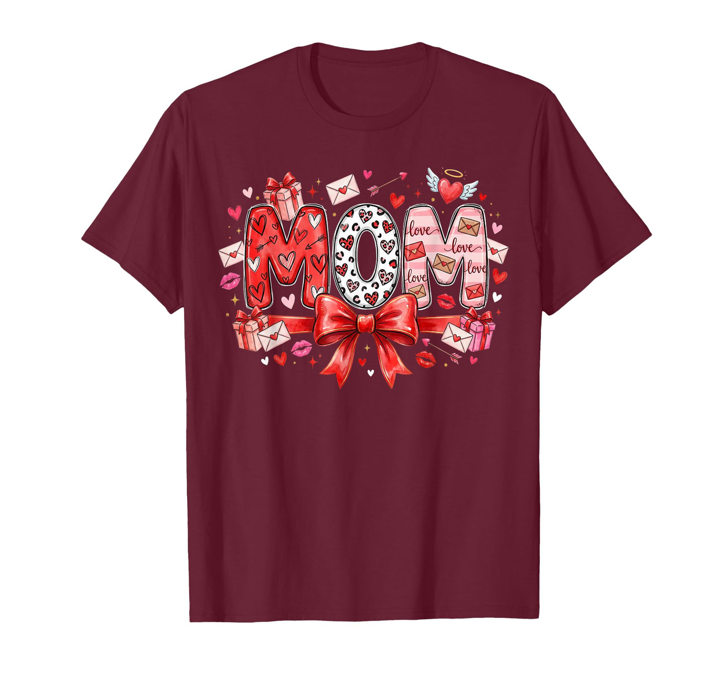 Gifts Love Mother Hearts Mama Valentine Mom Valentines T-Shirt