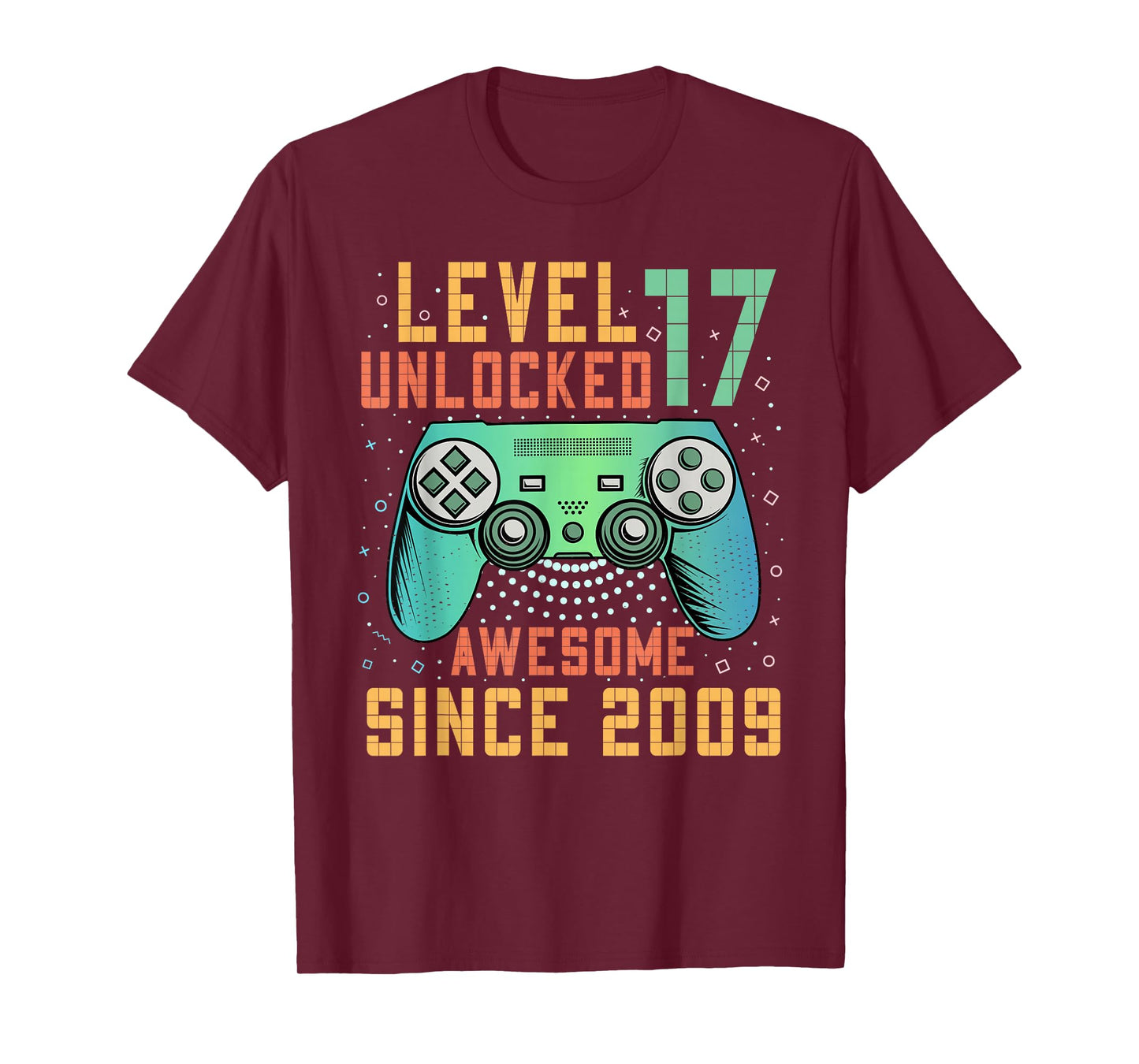 Level 17 Unlocked Awesome Since 2009 17th Birthday Boy T-Shirt