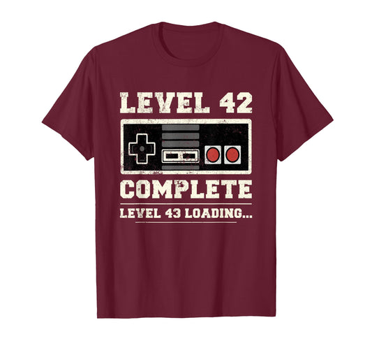 Level 42 Complete Retro Vintage 42nd Birthday Gamer Gaming T-Shirt