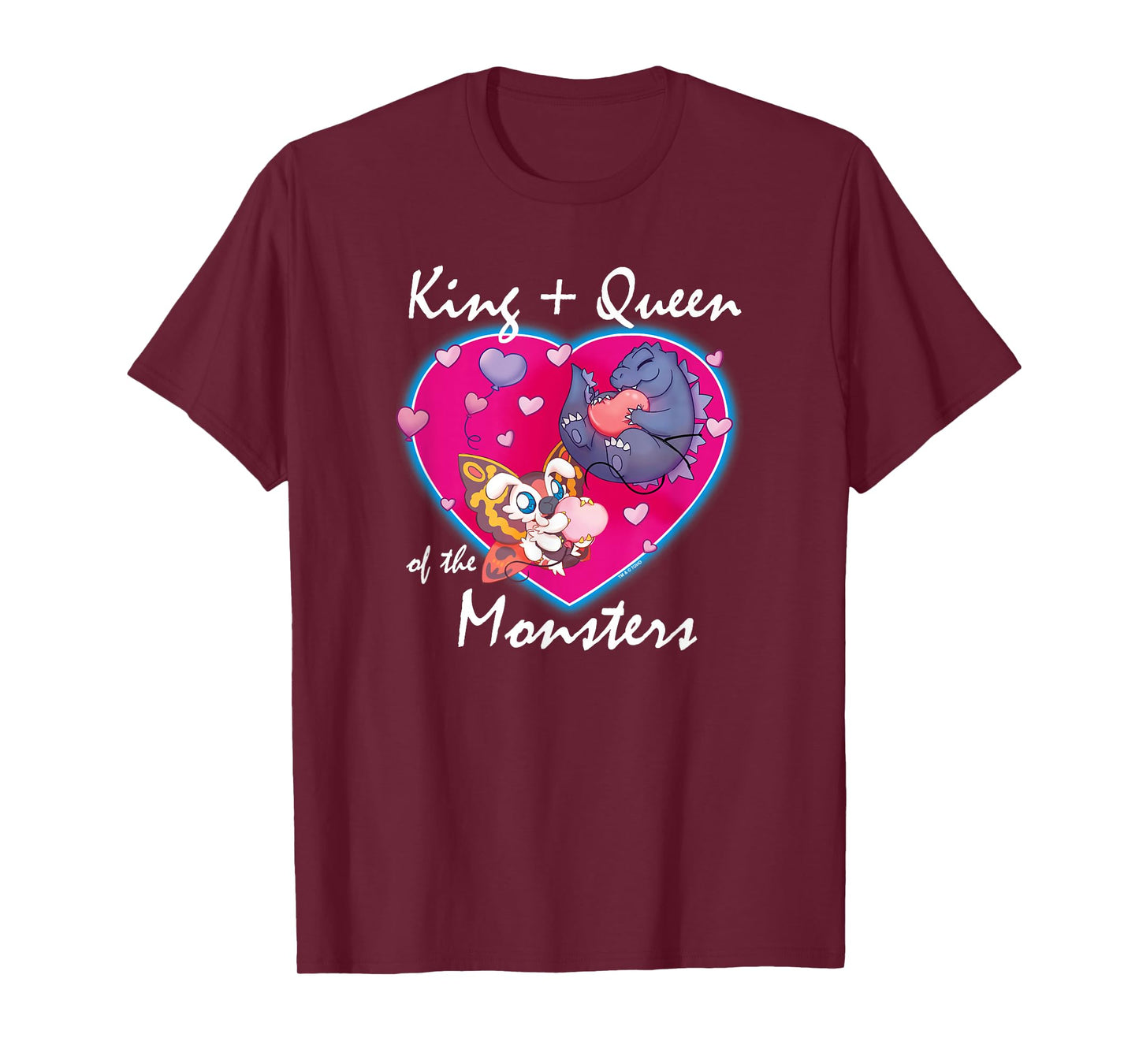 Godzilla King and Queen of Monster's Heart Cute Kaiju Movie T-Shirt