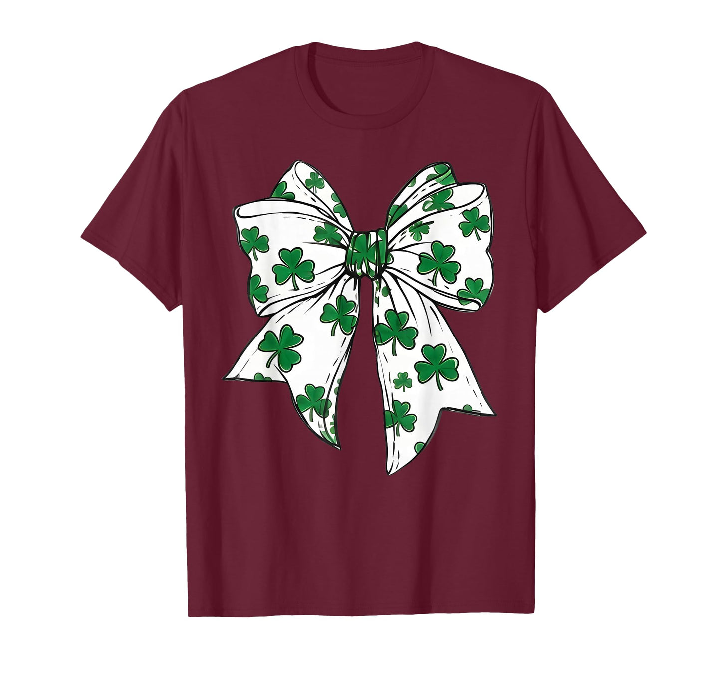 St Patrick Day Shamrock Coquette Bow Women Girls Boys T-Shirt