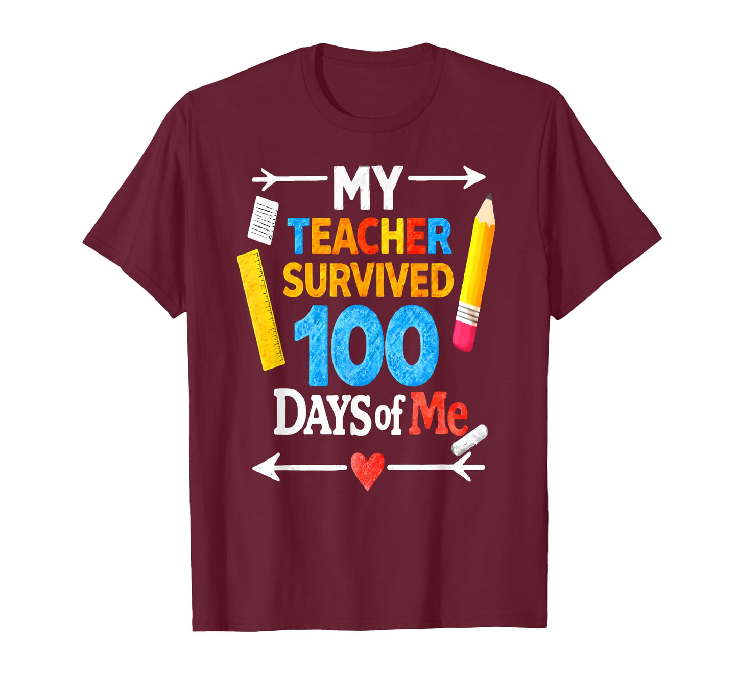 My Teacher Survived 100 Days of Me Funny 100th Day of School T-Shirt