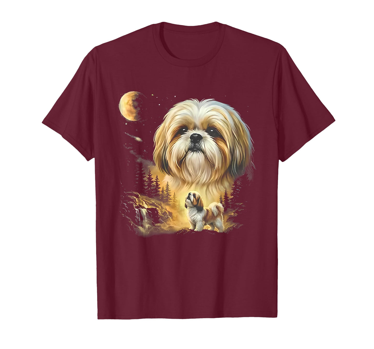 Shih tzu Howling to The Moon Vintage T-Shirt