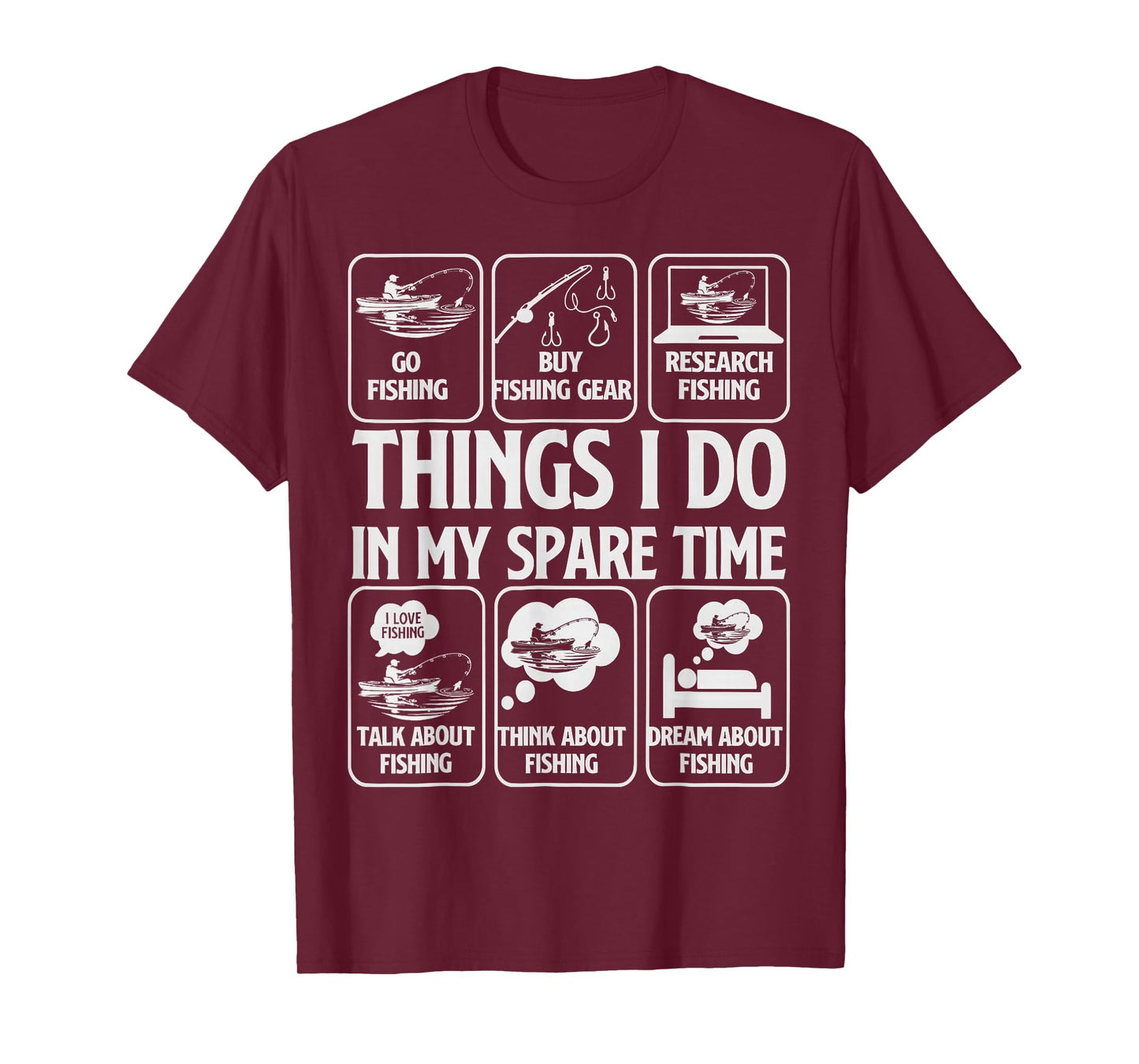 Things I Do in My Spare Time Fishing Boys Funny Fisherman T-Shirt