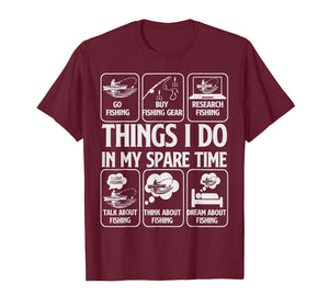 Things I Do in My Spare Time Fishing Boys Funny Fisherman T-Shirt