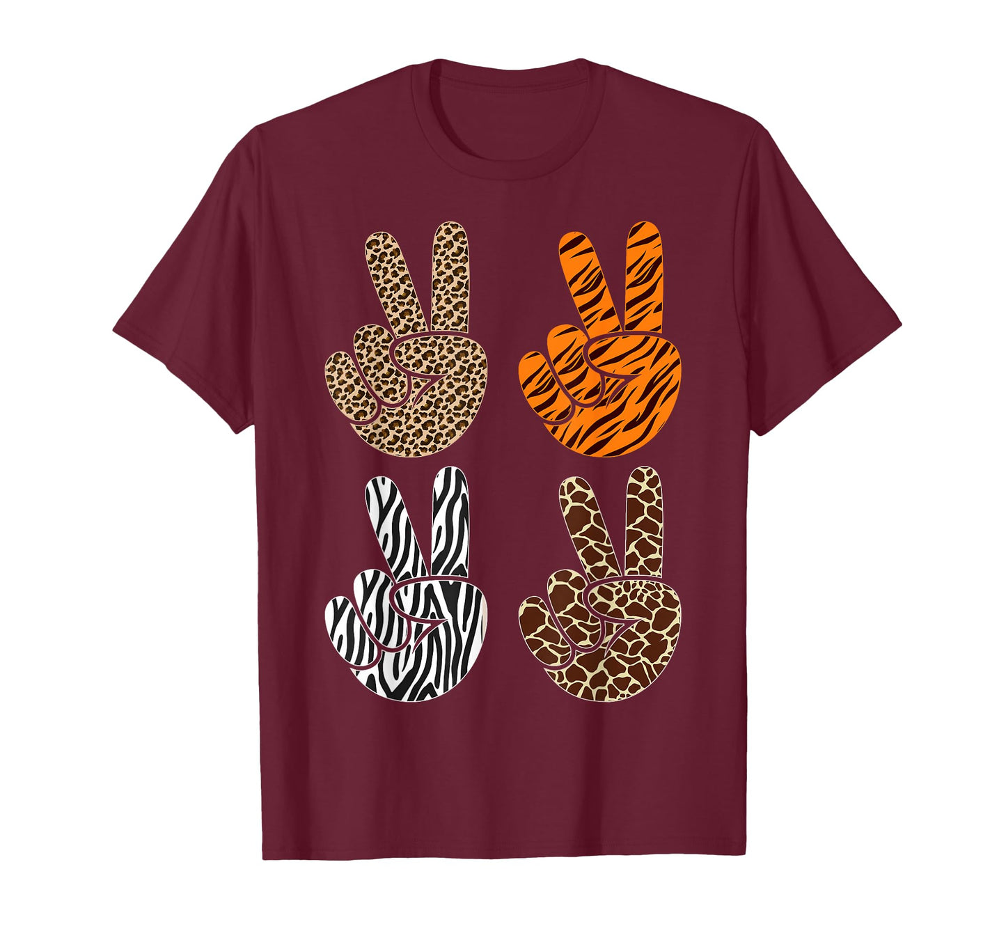 Cute Peace Sign Clothes Kids Toddler Boys Animal Print Girls T-Shirt