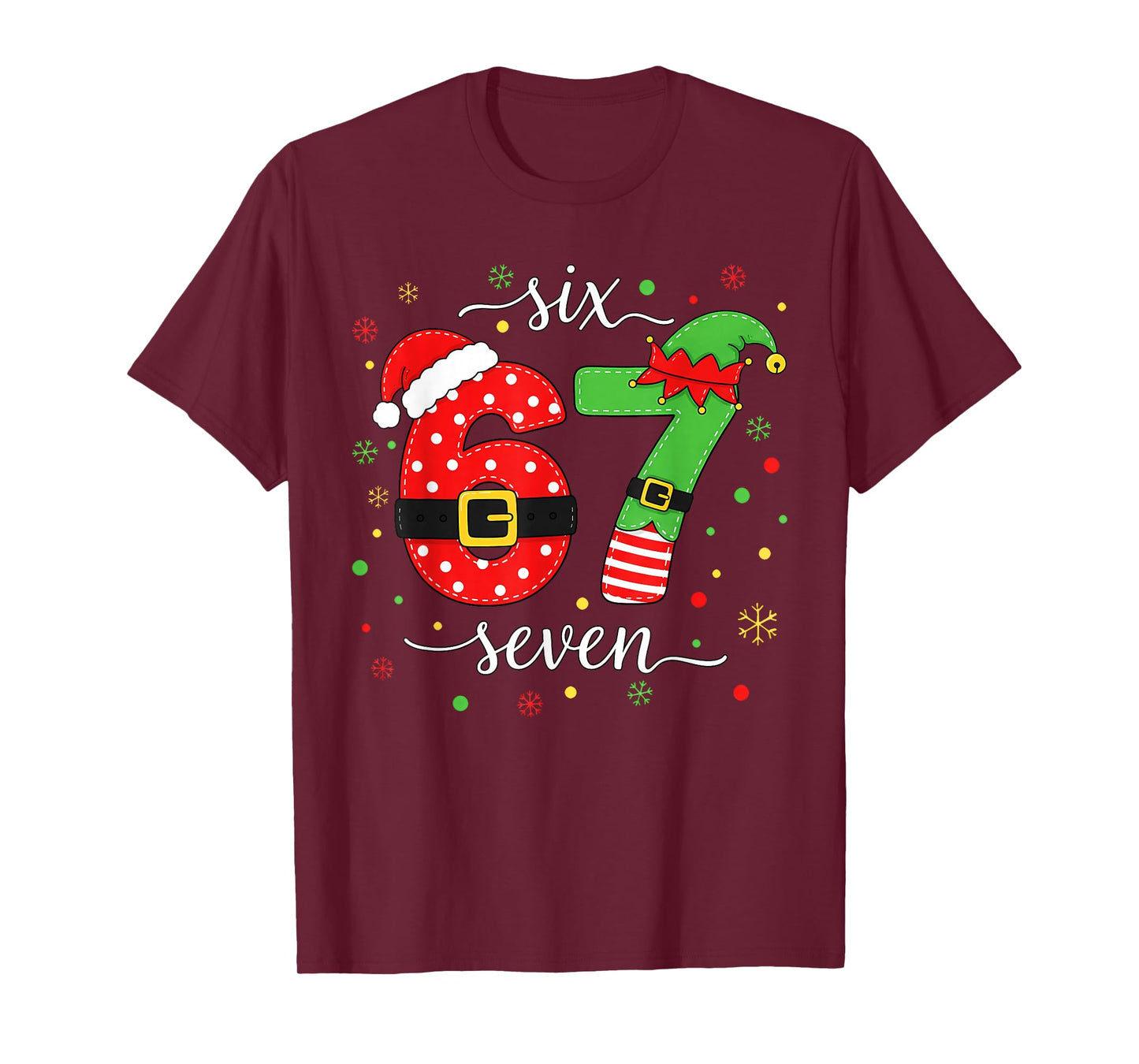Trending Six Seven Meme Christmas 67 Xmas Men Women Kids T-Shirt