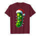 Funny Pickle Santa hat Christmas Lights Xmas Men Women T-Shirt