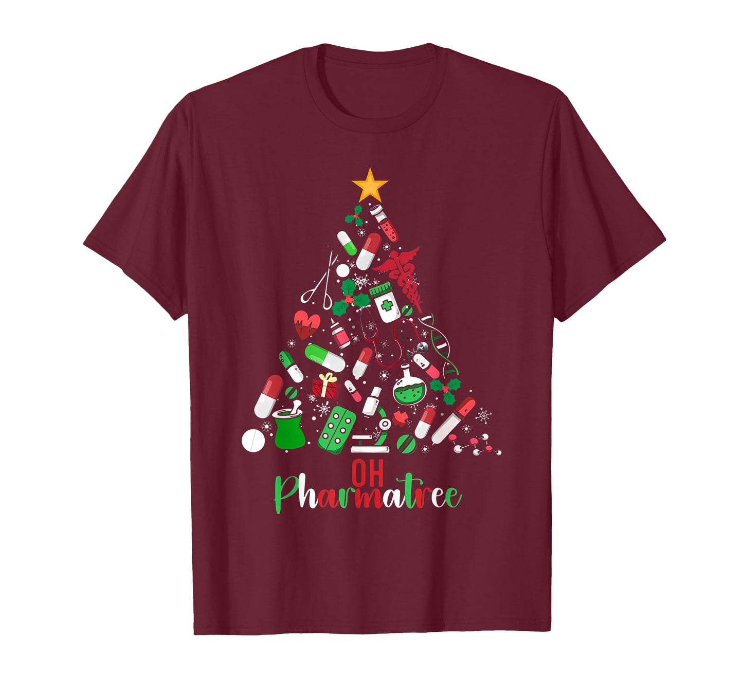 Oh Pharmatree Pharmacy Christmas Pharmacist Tech Medicine T-Shirt