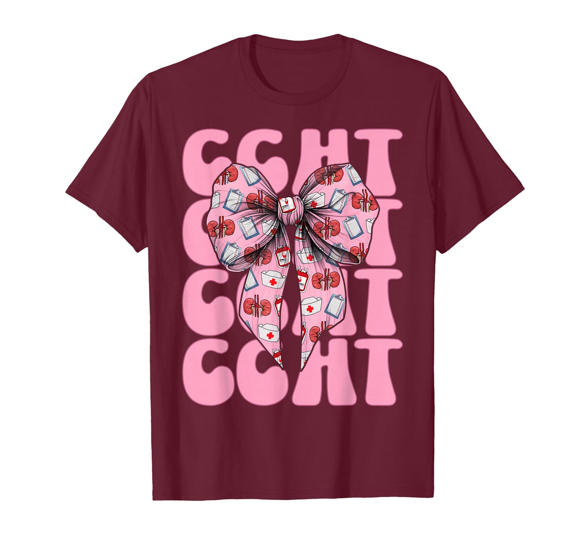 CCHT Dialysis Tech Dialysis Technician Girl Mom Coquette Bow T-Shirt