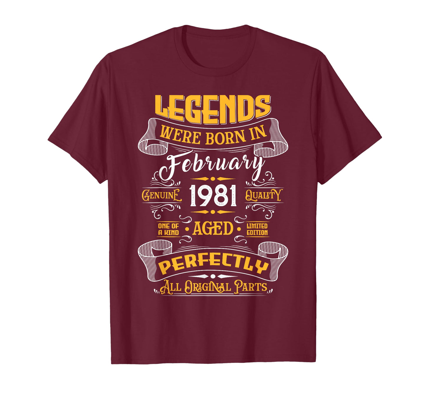 Legend February 1981 Vintage 45th Birthday Tees Made in 1981 T-Shirt
