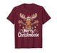 Merry Christmoose Christmas Tree Lights Santa Hat Moose T-Shirt