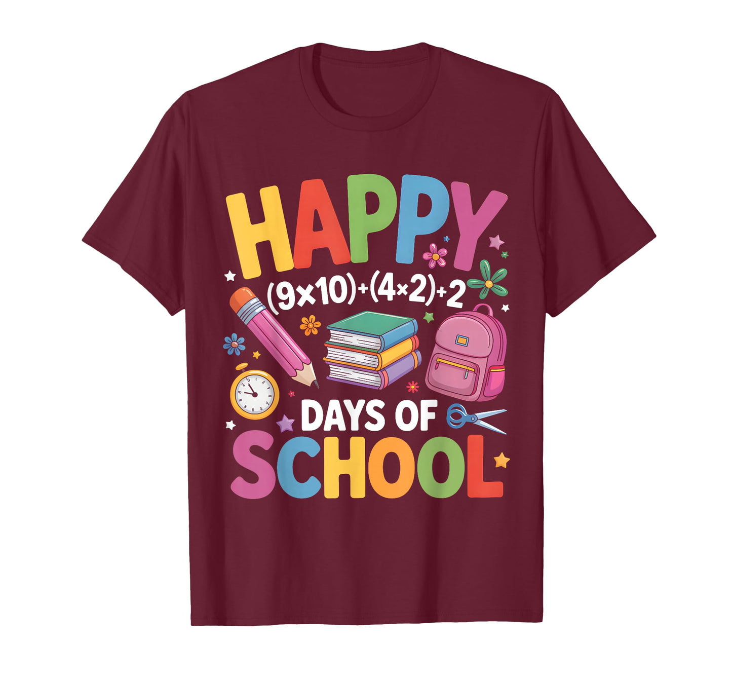 Happy 100 Days School Math Equation 100th Day of School Kids T-Shirt