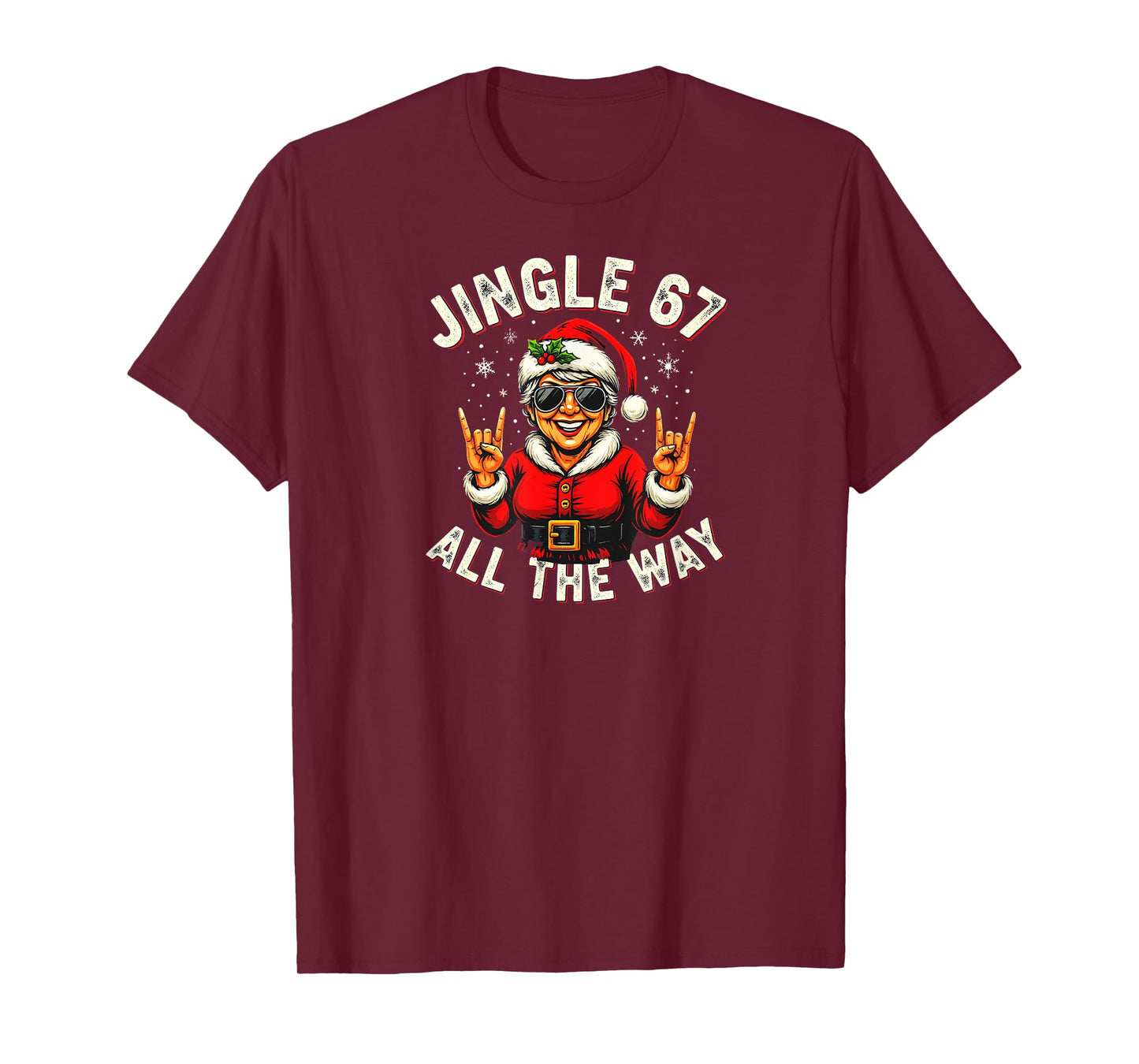Funny Jingle 67 All The Way Santa Trendy Six Seven Meme T-Shirt