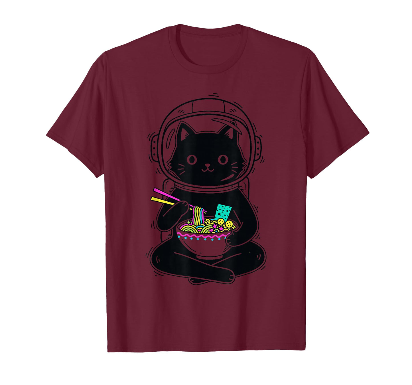 Funny Kawaii Ramen Anime Astronaut Cat Graphic Japanese T-Shirt