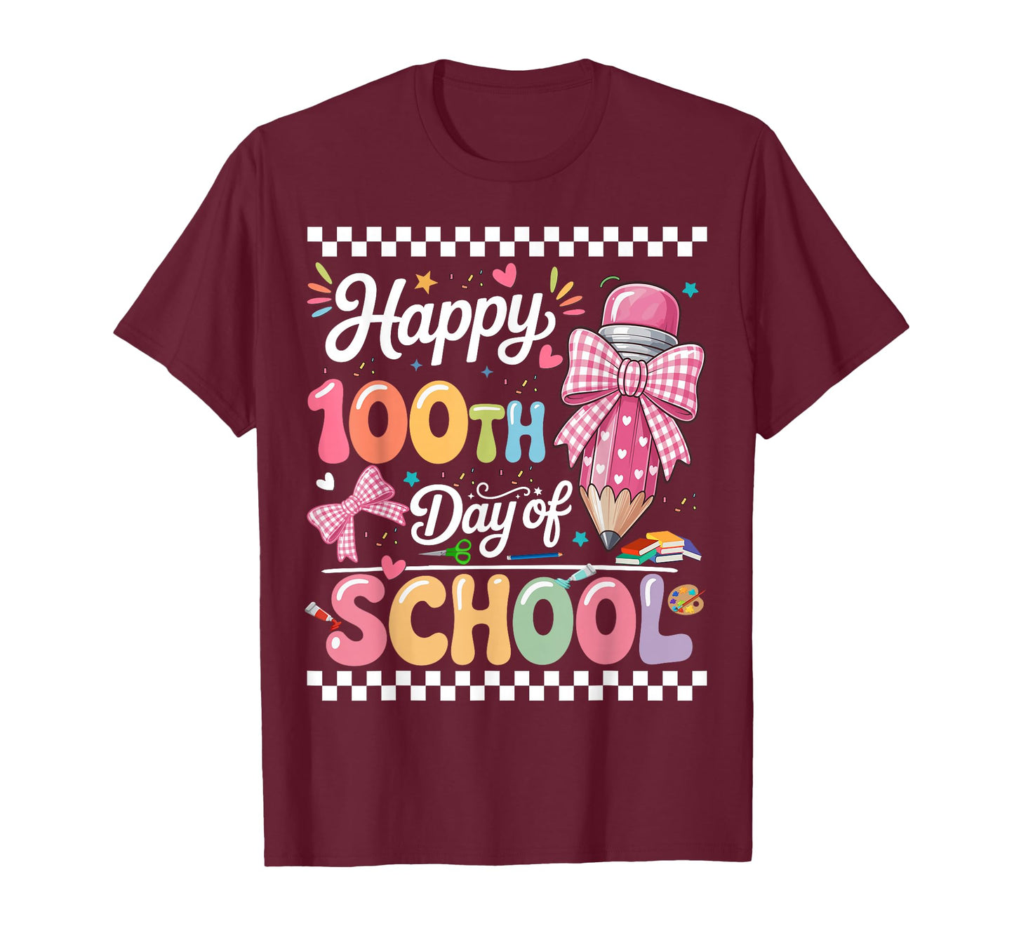 Happy 100 Days of School Teacher Girls Kids T-Shirt
