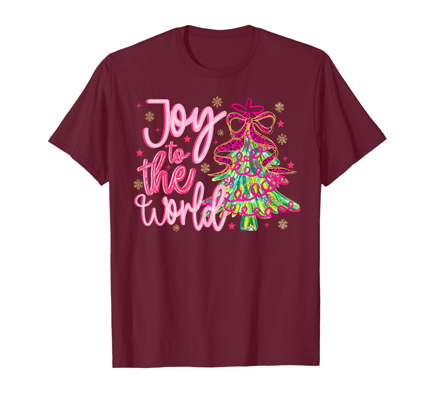 Joy to The World Jesus Christian Xmas Tree Christmas Holiday T-Shirt