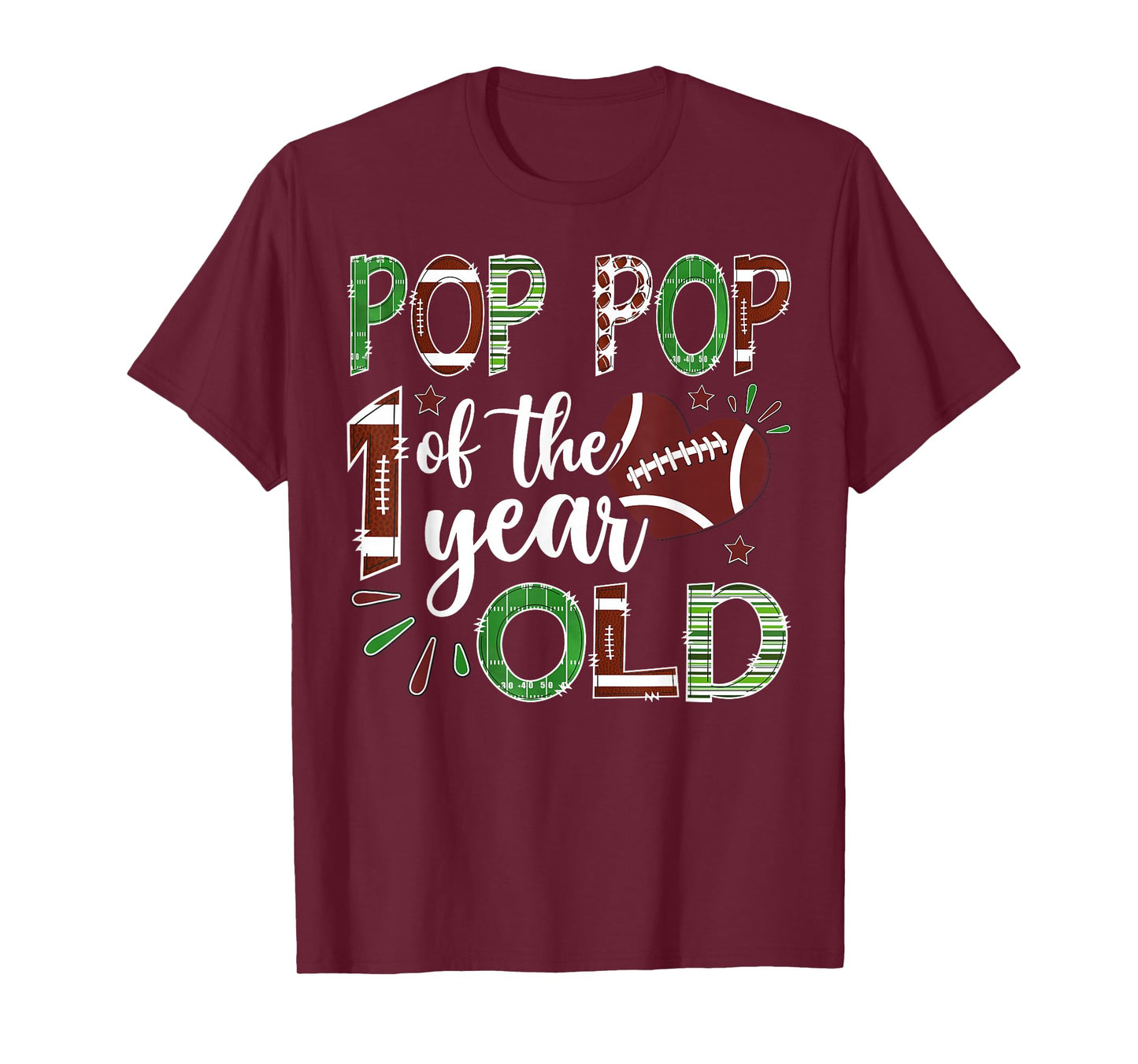 Pop Pop of The 1 Year Old Football First Birthday Boy T-Shirt