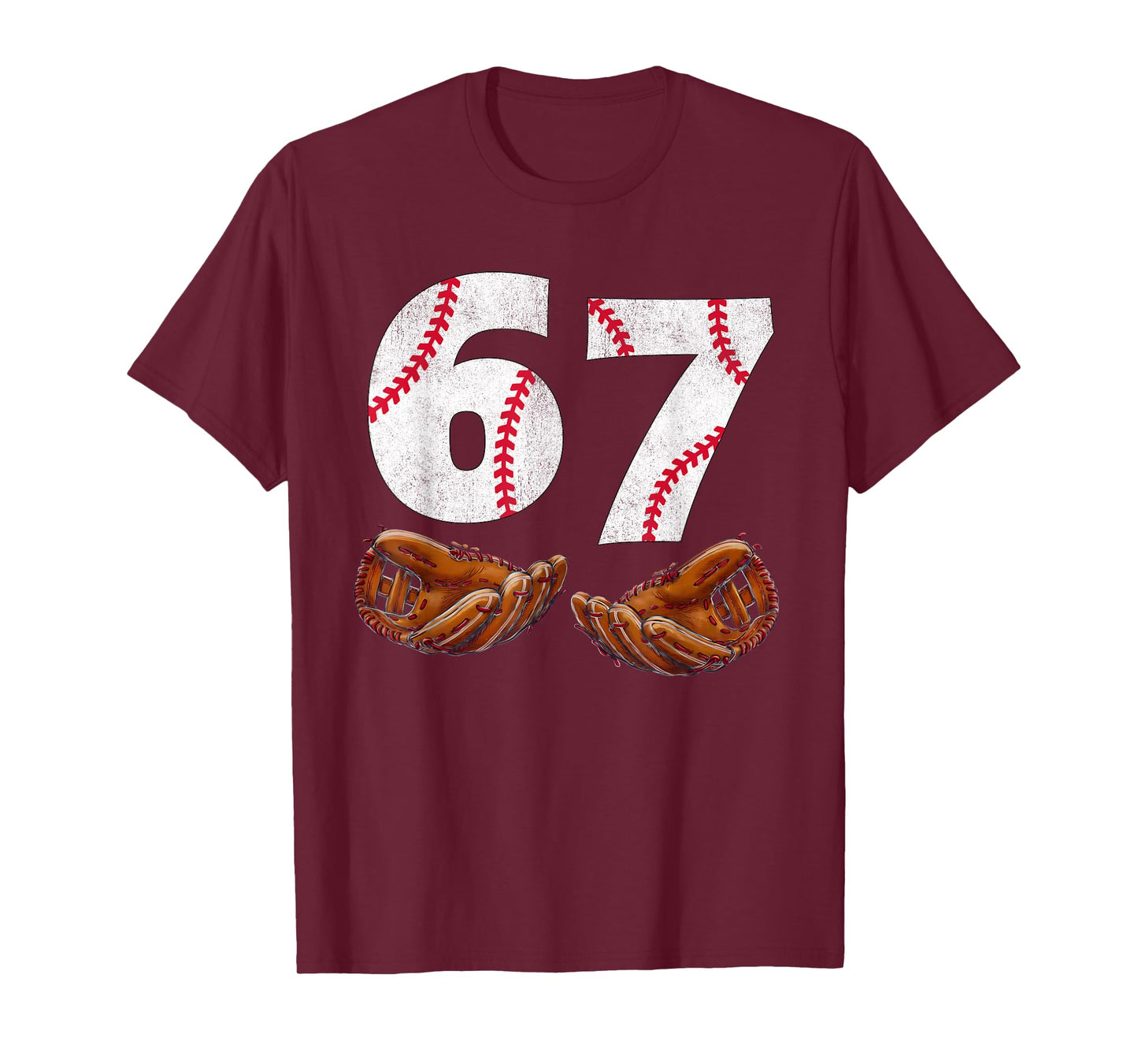 67 Trend Baseball Glove Number Style T-Shirt