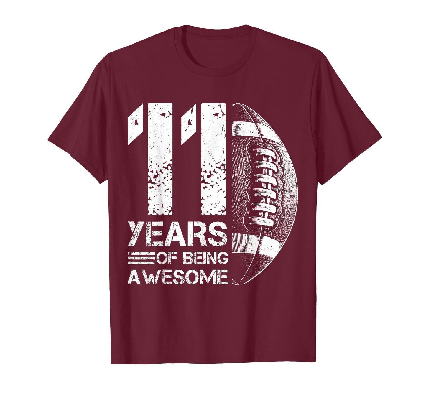 11th Birthday Retro American Football 11 Years Old Boy Girl T-Shirt