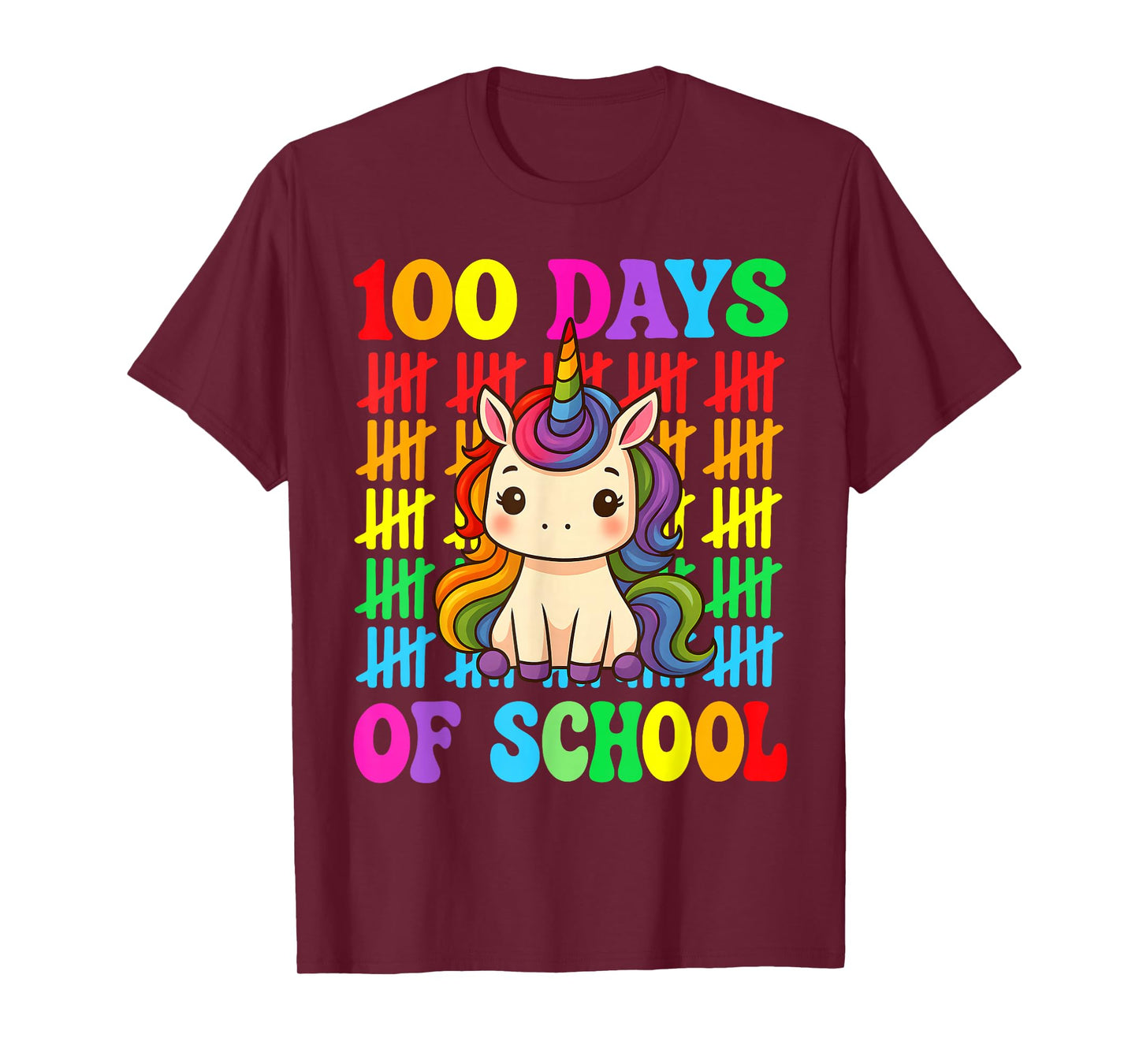 100 Days of School Unicorn Girls Teacher 100th Day of School T-Shirt