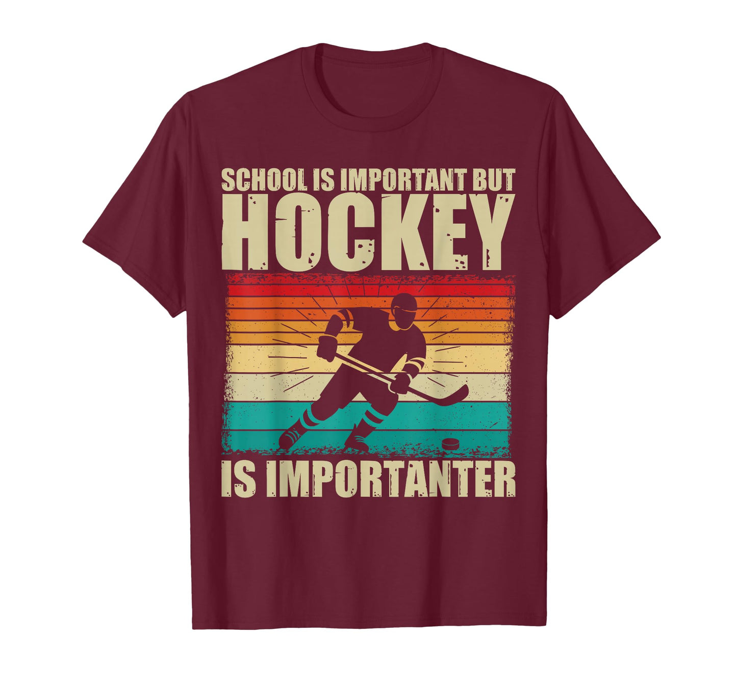 School is Important Hockey is Importanter Funny Hockey Boys T-Shirt