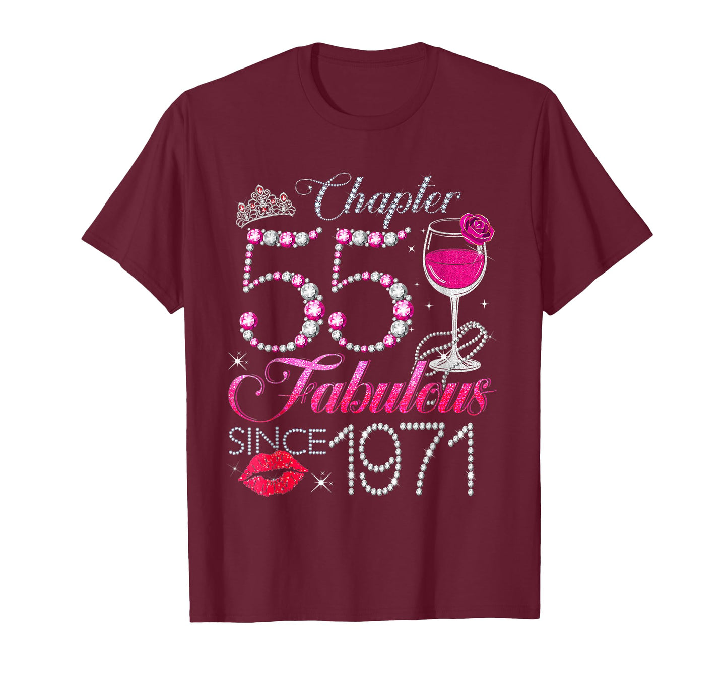 Chapter 55 Fabulous Since 1971 55th Birthday Queen Diamond T-Shirt